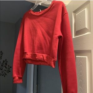 Red Crop Sweatshirt